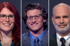 'Jeopardy!' contestants on May 28, 2026 (from left) Ariel Epstein, Chris D'Angelo, and Ken Bloom