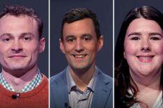 'Jeopardy!' contestants (from left) Chayce Griffith, Tristan Williams, and Valerie Fulton, on May 15, 2026