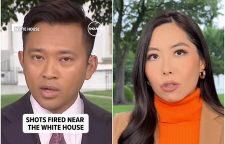Journalists take cover during White House shooting