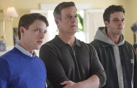 Taylor Bloom as Russ Hollingsworth, Peter Krause as Mike Hollingsworth, Tommy O'Brien as Mike "Micah" Hollingsworth Jr — 'Line of Fire' Pilot