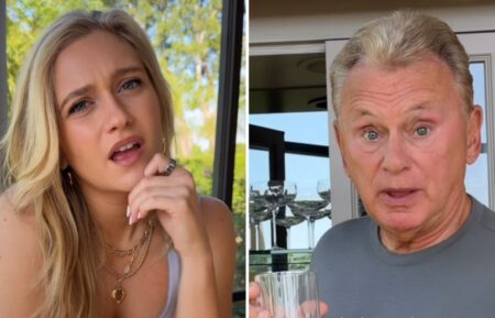Maggie Sajak (left) in May 2026 Instagram video with Pat Sajak (right)