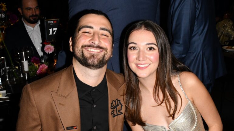 Noah Kahan and Brenna Nolan attend the 2023 TIME100 Next event at Second Floor on October 24, 2023 in New York City.