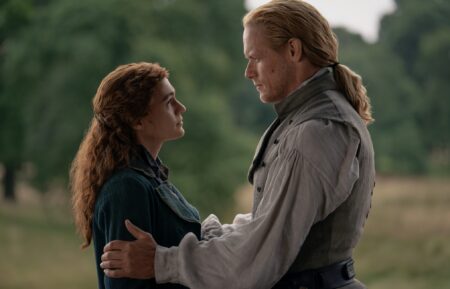 Sophie Skelton and Sam Heughan in the 'Outlander' series finale