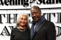 Penny Clarke and Clarke Peters attend the Evening Standard Theatre Awards 2023 at Claridge's Hotel on November 19, 2023 in London, England.