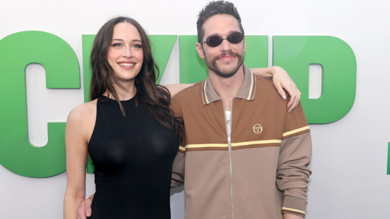 Elsie Hewitt and Pete Davidson attend the World Premiere of Amazon MGM Studios' "The Pickup" at Regal LA Live on July 27, 2025