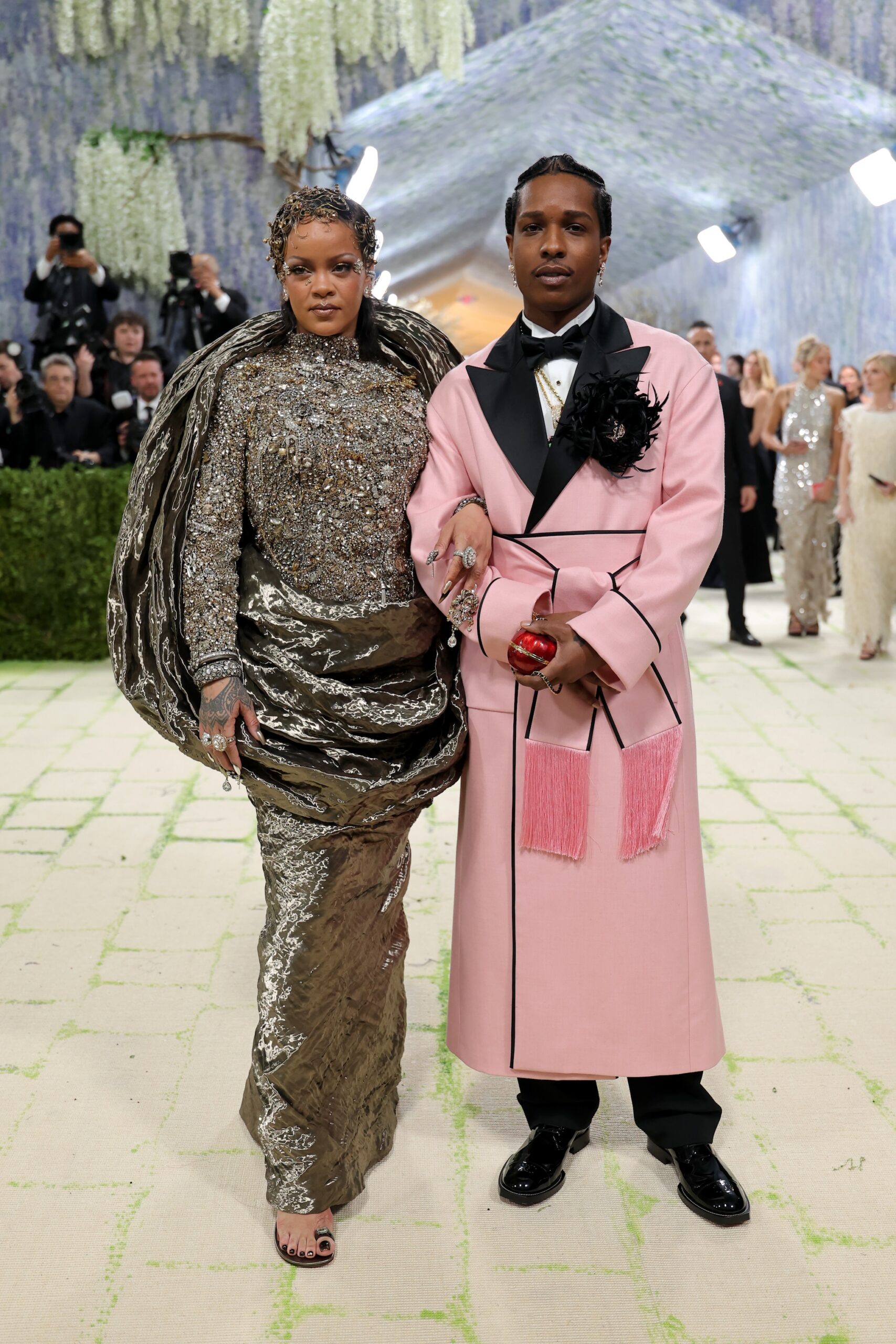 Rihanna and A$AP Rocky attend the 2026 Met Gala celebrating 