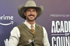 Riley Green poses in the winner's walk during the 61st Academy Of Country Music Awards at the MGM Grand Garden Arena on May 17, 2026