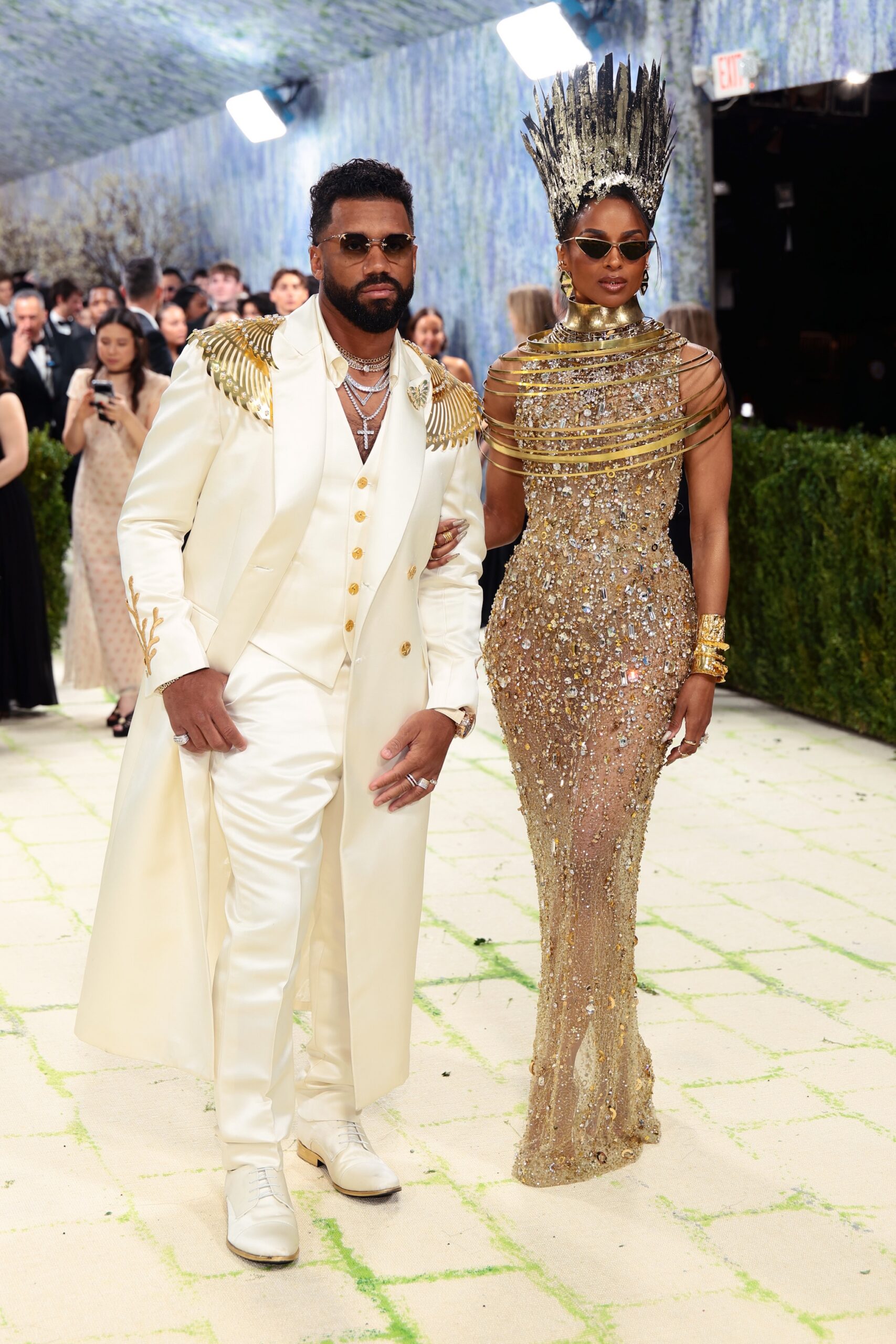 Russell Wilson and Ciara attend the 2026 Met Gala celebrating 