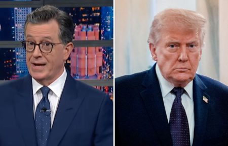 Stephen Colbert and Donald Trump