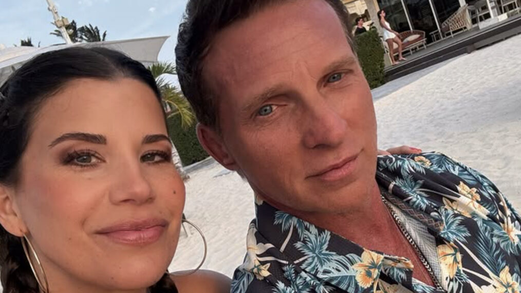 Michelle Lundstrom and Steve Burton on their anniversary trip