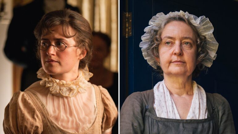 Ella Bruccoleri as Mary Bennet, Lucy Briers as Mrs. Hill in 'The Other Bennet Sister'