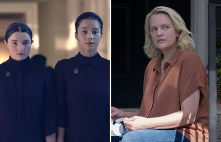 Lucy Halliday, Chase Infinti, and Elisabeth Moss in 'The Testaments' Season 1 finale