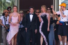 Marrisa Long, Chris Messina, and Laura Dern filming 'The White Lotus' Season 4