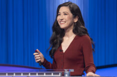 CELEBRITY JEOPARDY! ALL STARS - “FINAL: Ike Barinholtz, Steven Weber and Mina Kimes” - Hosted by Ken Jennings and featuring returning celebrity contestants competing for a charity of their choice, the “Celebrity Jeopardy! All Stars” big finale features Ike Barinholtz, Steven Weber and Mina Kimes. Stream episodes next day on Hulu. FRIDAY, MAY 15 (8:00-9:00 p.m. EDT) on ABC. (Disney/Eric McCandless)