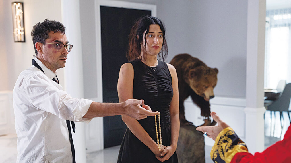 BIG MISTAKES. (L to R) Dan Levy as Nicky and Taylor Ortega as Morgan in Episode 103 of BIG MISTAKES.