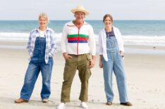 Michelle Mueller and Sydney Lorence pose together with their mentor Ty Pennington, 'Battle on the Beach' Season 5, HGTV, premiered June 1, 2026.