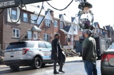 Chiwetel Ejiofor is seen filming at 'The Exorcist' set in Queens on March 25, 2026 in New York City.