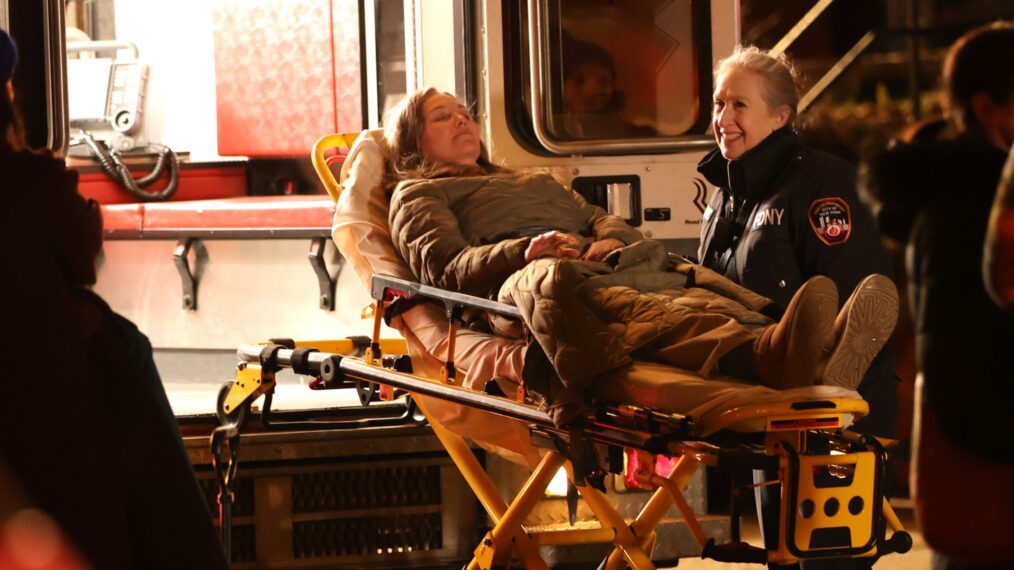 Diane Lane is seen filming at "The Exorcist" set in Queens on March 25, 2026 in New York City.
