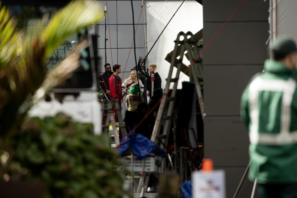 AUCKLAND, NEW ZEALAND - APRIL 15: Filming of the new Disney Zombies 5 movie at the Owen Glenn building on April 15, 2026 in Auckland, New Zealand. Zombies 5 is an upcoming 2027 American musical fantasy film directed by Paul Hoen. (Photo by Dean Purcell/New Zealand Herald via Getty Images)