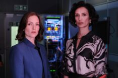 Holliday Grainger and Indira Varma, 'The Capture,' Season 3, Episode 1, Peacock, June 18, 2026.