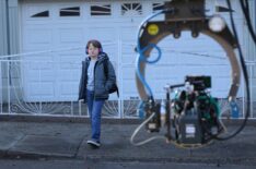 Jacobi Jupe is seen filming at 'The Exorcist' set in Queens on March 25, 2026 in New York City.