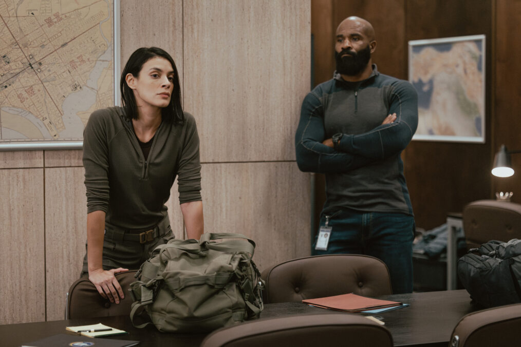 L-R: Laysla De Oliveira as Cruz and LaMonica Garrett as Tucker in Lioness, episode 1, season 3, streaming on Paramount+, 2026. Photo Credit: Emerson Miller/Paramount+.