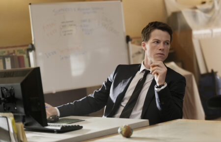 Ep# 201 -- Milo Callaghan as Rudy Baylor in THE RAINMAKER on USA Network. Photo credit: Christopher Barr© 2026 USA Network/ VERSANT MEDIA. All Rights Reserved