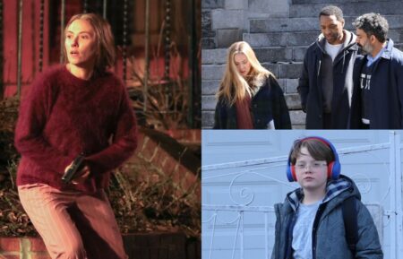 Scarlett Johansson is seen on" the set of "The Exorcist" in Astoria, Queens on March 26, 2026 in New York City; Scarlett Johansson, Chiwetel Ejiofor and Rahul Kohli are seen filming at "The Exorcist" movie set in Uptown, Manhattan on March 17, 2026 in New York City; Jacobi Jupe is seen filming at "The Exorcist" set in Queens on March 25, 2026 in New York City.