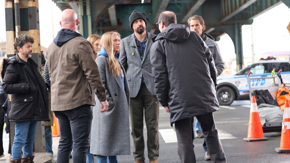 Scarlett Johansson is seen filming at "The Exorcist" set in the Bronx on March 30, 2026 in New York City.