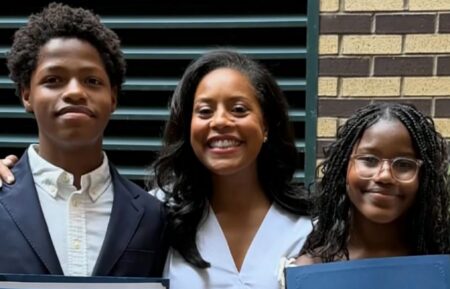 Sheinelle Jones with kids Uche and Clara, shown on the June 11, 2026, episode of NBC's 'Today With Jenna & Sheinelle.'