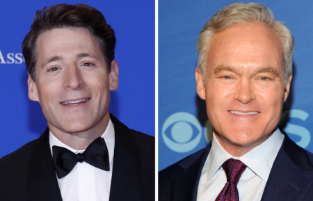 Tony Dokoupil attends the 2026 White House Correspondents' Dinner at Washington Hilton on April 25, 2026 in Washington, DC. (Photo by Paul Morigi/Getty Images); Scott Pelley attends CBS 2013 Upfront Presentation at The Tent at Lincoln Center on May 15, 2013 in New York City. (Photo by Ben Gabbe/Getty Images)