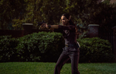 Zoe Saldaña as Joe in Lioness, episode 1, season 3, streaming on Paramount+, 2026. Photo Credit: Emerson Miller/Paramount+.