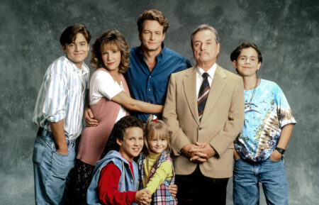 BOY MEETS WORLD, (back, l to r): Will Friedle, Betsy Randle, William Russ, William Daniels, Rider Strong, (front, l to r): Ben Savage, Lily Nicksay, 1993-2000,