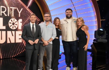 CELEBRITY WHEEL OF FORTUNE – “Andrea Savage, Brian Austin Green and Cameron Heyward” – “Celebrity Wheel of Fortune,” hosted by Ryan Seacrest and Vanna White, welcomes Andrea Savage, Brian Austin Green and Cameron Heyward to spin the world’s most famous wheel in hopes of winning big money for the charity of their choice. (Disney/Eric McCandless)