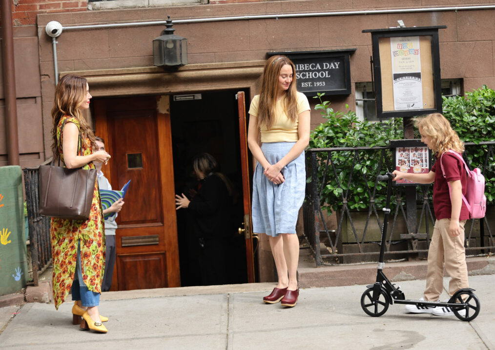 Sophia Bush and Shailene Woodley are seen on the set of "Count me Lies" in Downtown, Manhattan on May 06, 2026 in New York City