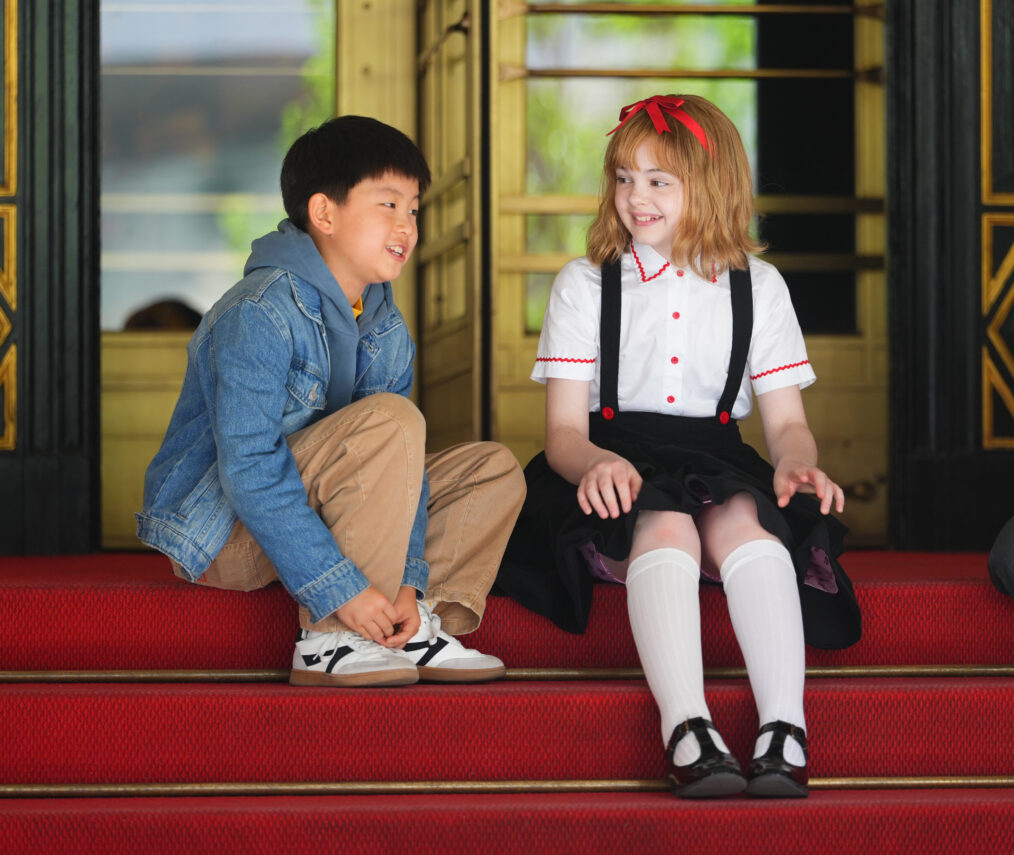 Isaac Bae and Mae Schenk filming 'Eloise'