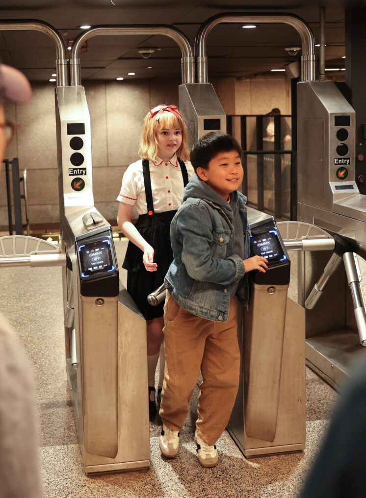 Mae Schenk and Isaac Bae filming 'Eloise'