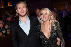 Vegas Golden Knights player William Karlsson (L) and Emily Ferguson attend the grand opening of the first-ever Gordon Ramsay HELL'S KITCHEN restaurant