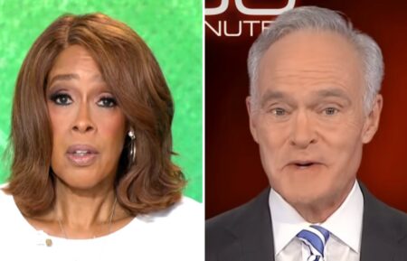 Gayle King and Scott Pelley
