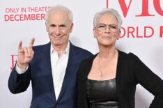 Christopher Guest and Jamie Lee Curtis attend the World Premiere of 20th Century Studios' 'Ella McCay' at El Capitan Theatre on December 09, 2025 in Los Angeles, California.