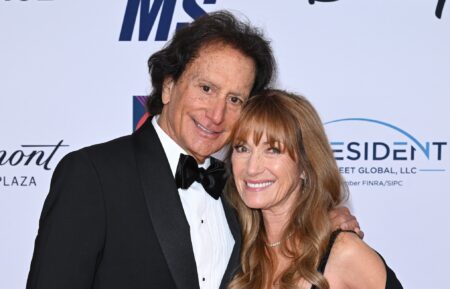 LOS ANGELES, CALIFORNIA - JUNE 05: John Zambetti and Jane Seymour attend the 33rd Annual Race to Erase MS Gala at Fairmont Century Plaza on June 05, 2026 in Los Angeles, California.
