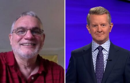 (Left) "Jeopardy! Classroom Tournament creator Jim Birge on Facdebook, (right) "Jeopardy!" host Ken Jennings