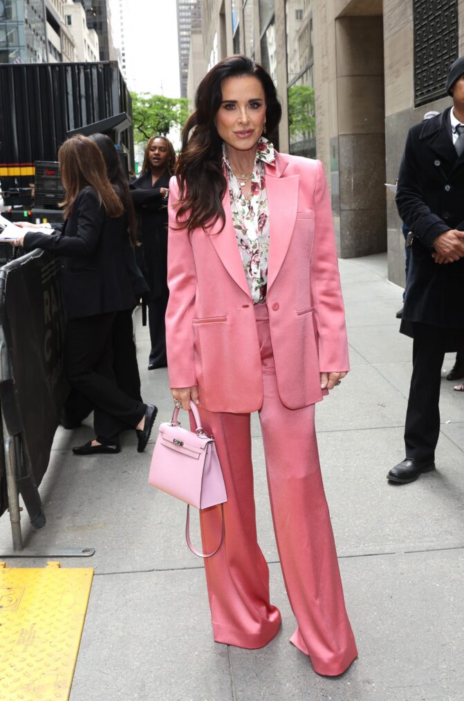 Kyle Richards is seen arriving to the NBC Upfront at Radio City Music Hall on May 11, 2026 in New York City