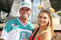Maggie Sajak (right) with her boyfriend Jackson Olson (left) in Disney World
