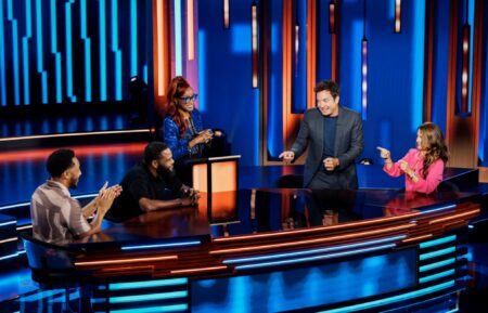 Add to Cart PASSWORD -- Episode 301 -- Pictured: (l-r) A contestant, Anthony Anderson, Keke Palmer, Jimmy Fallon, and a contestant --