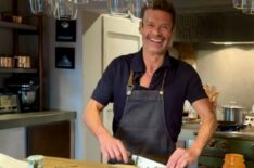 Ryan Seacrest cooking in his kitchen as fans think he has a girlfriend