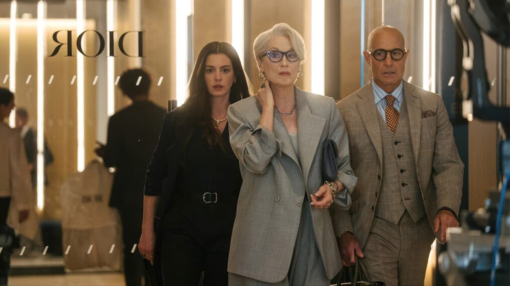 Anne Hathaway, Meryl Streep, and Stanley Tucci in 'The Devil Wears Prada 2'