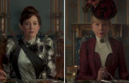 Carrie Coon as Bertha Russell, Christine Baranski as Agnes van Rhijn in 'The Gilded Age' Season 4 trailer