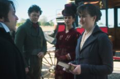 Ryan Sampson, Richard Coyle, Indira Varma, and Ella Bruccoleri in 'The Other Bennet Sister' Episode 7