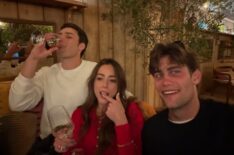 Charlie Hall, Chloe Bennet, and Caleb Jonte Edwards behind the scenes of 'The White Lotus' Season 4